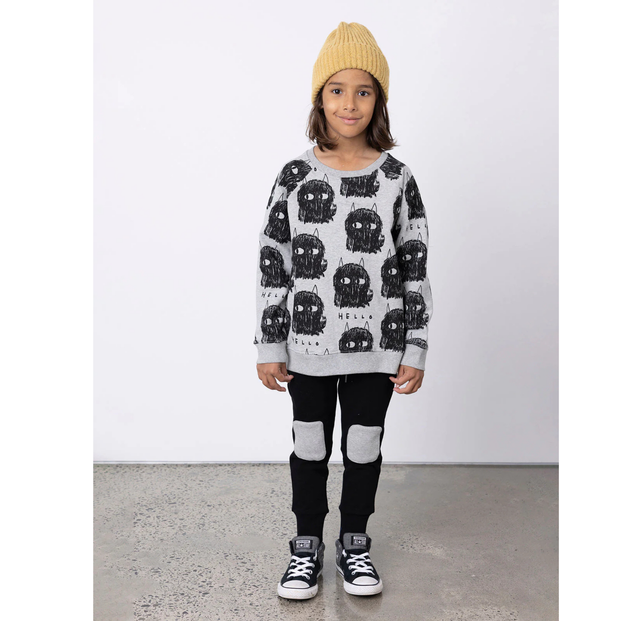 Minti Furry Patch Trackies - Grey Marle