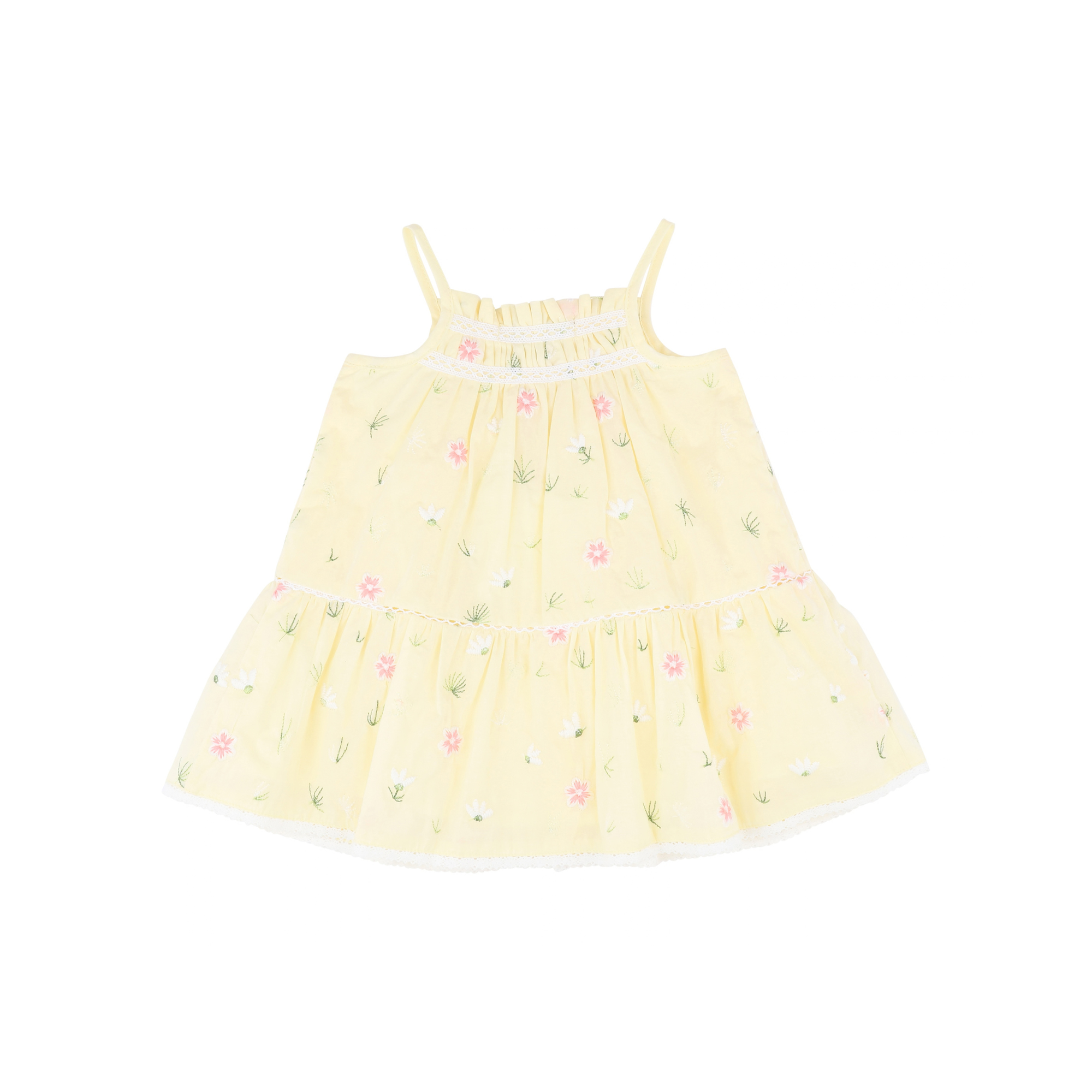 Bébé Pia All Over Embroidery Dress - Lemon