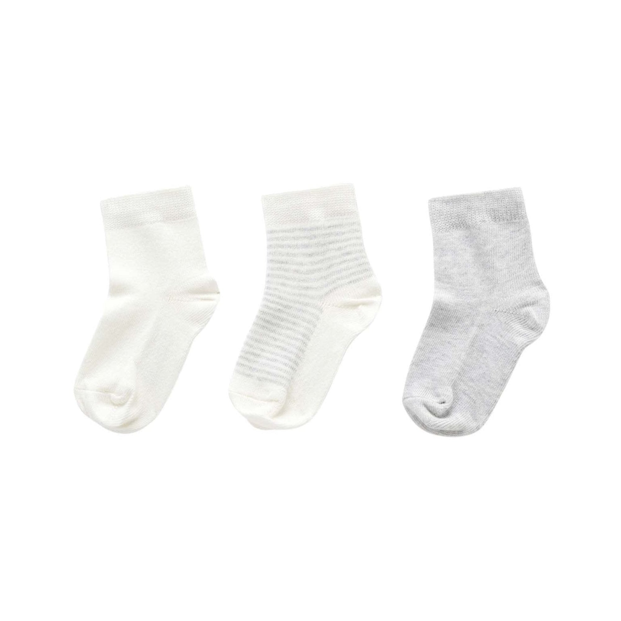 Purebaby Pack of 3 Socks - Grey