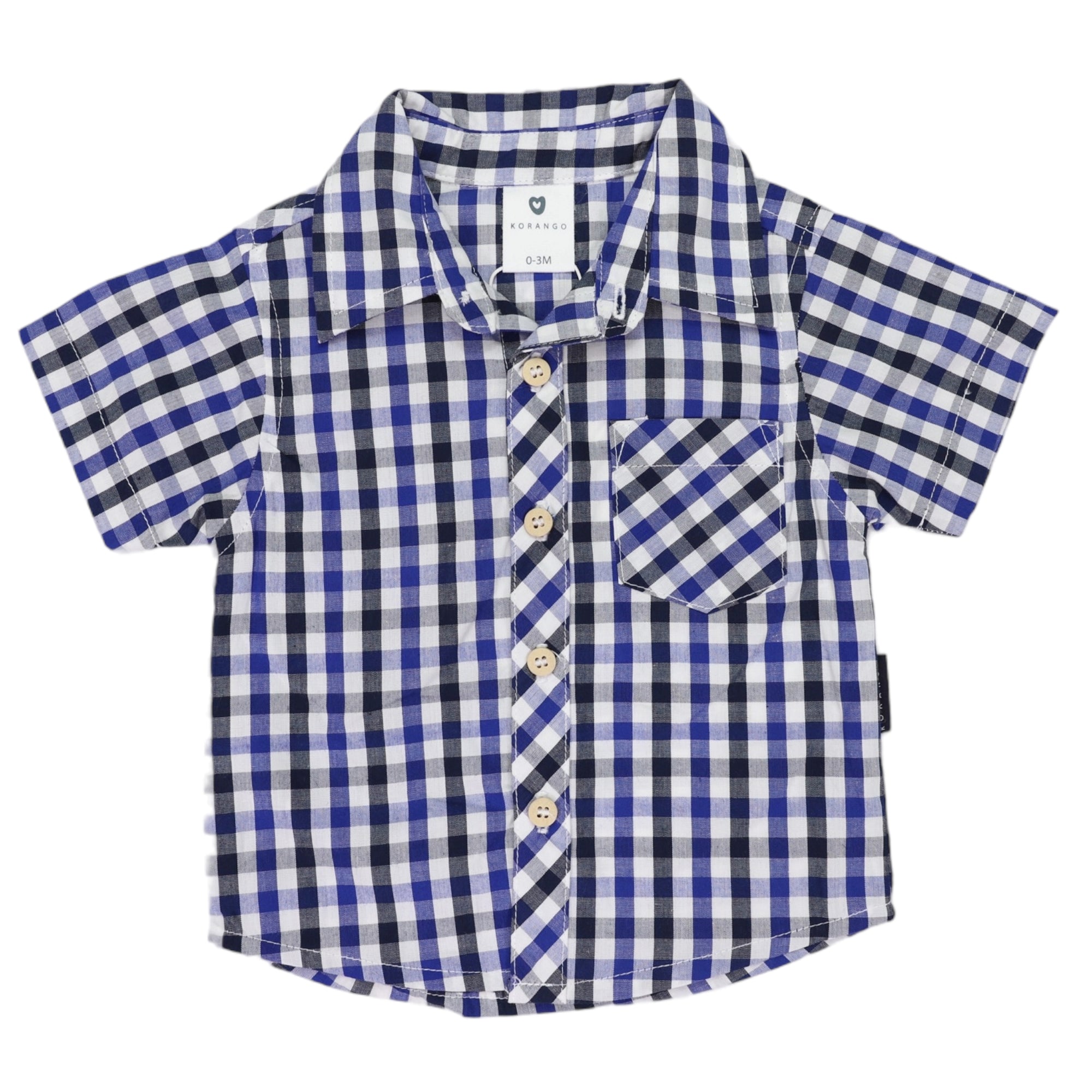 Korango Short Sleeved Shirt Blue Check