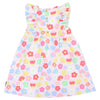 Korango Flower Print Cotton Stretch Frill Dress - Pink