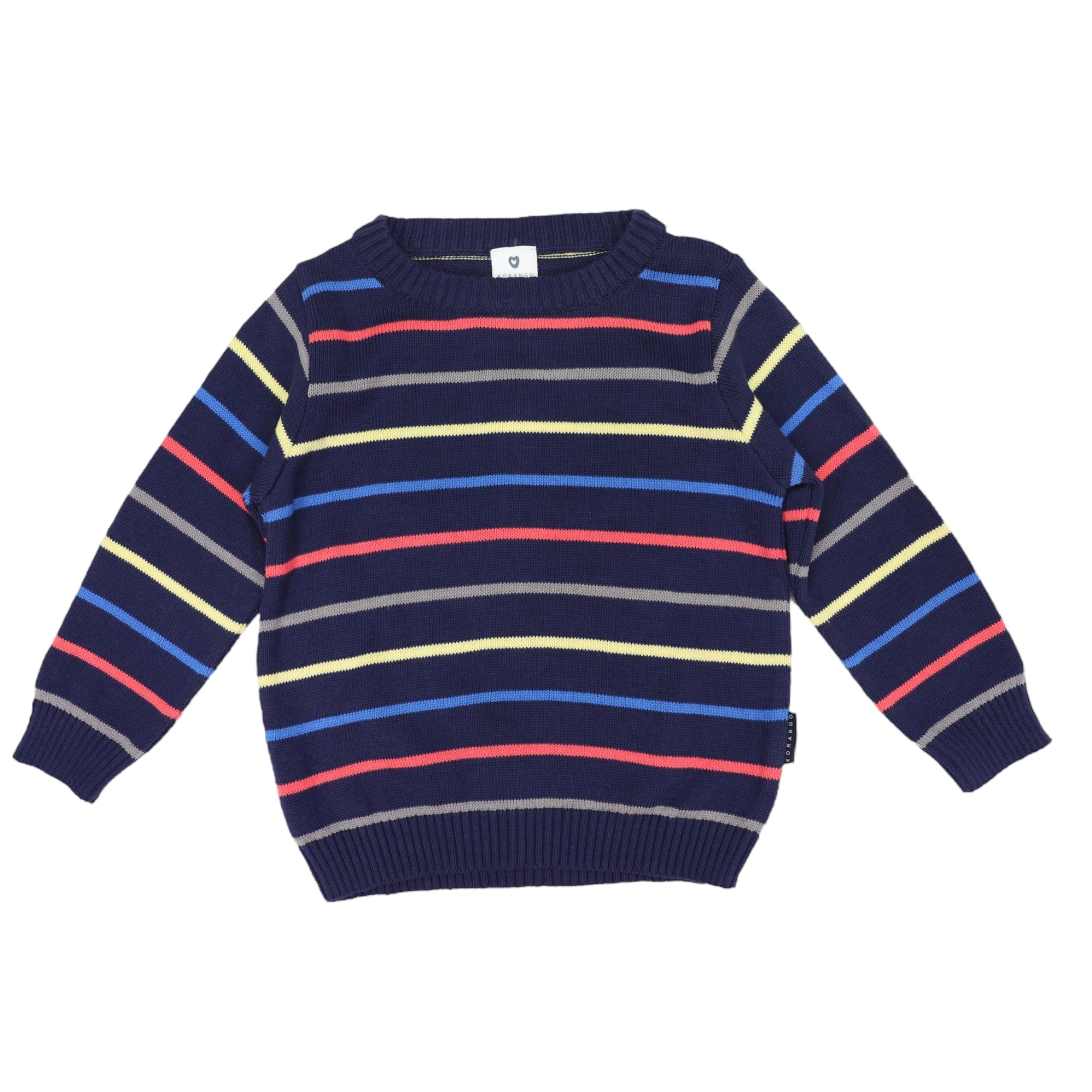 Korango Stripe Knit Sweater - Navy