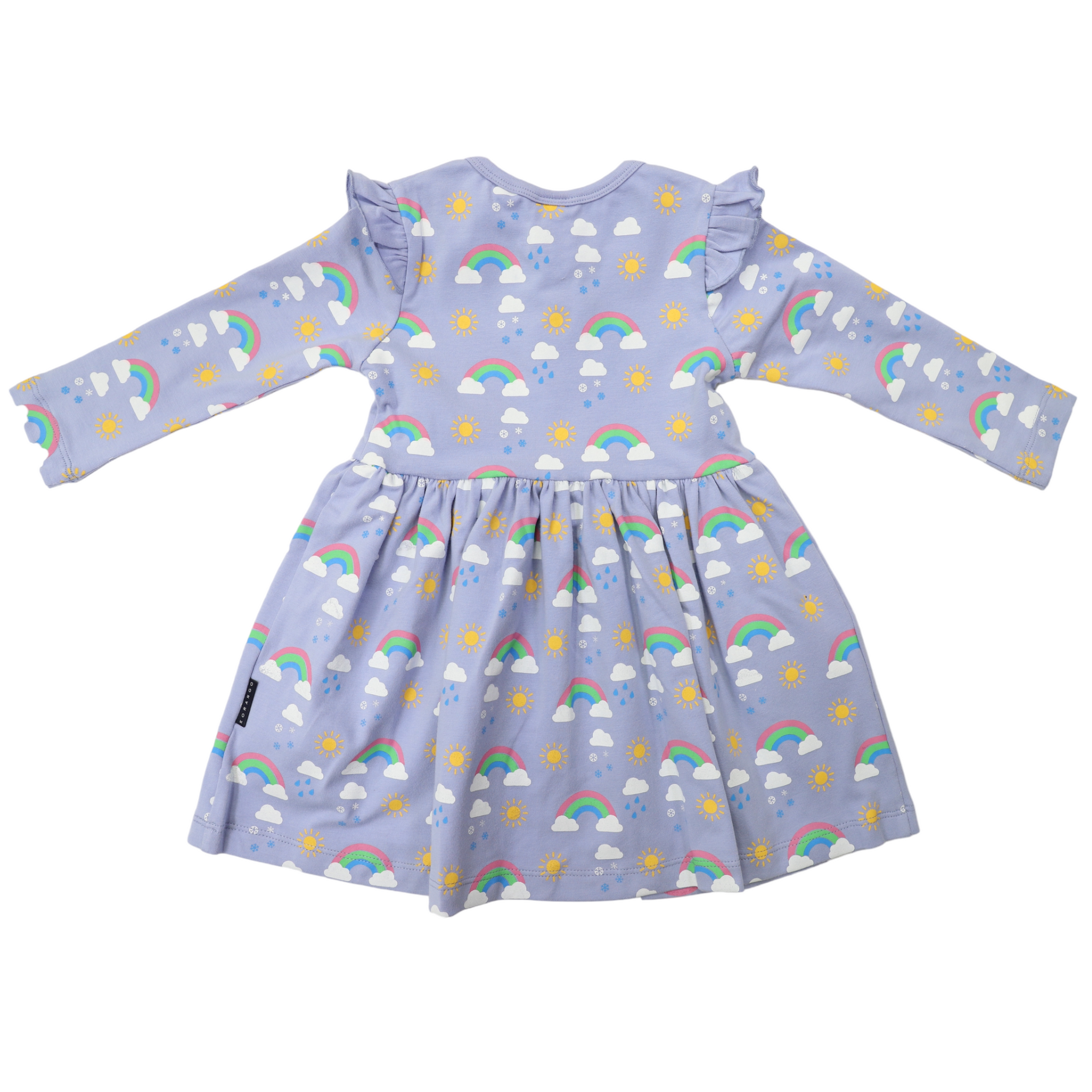 Korango Rainbow Print Cotton Stretch  Dress - Blue Heron