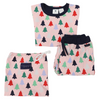 Korango Cotton PJs Xmas Tree Print - Pink