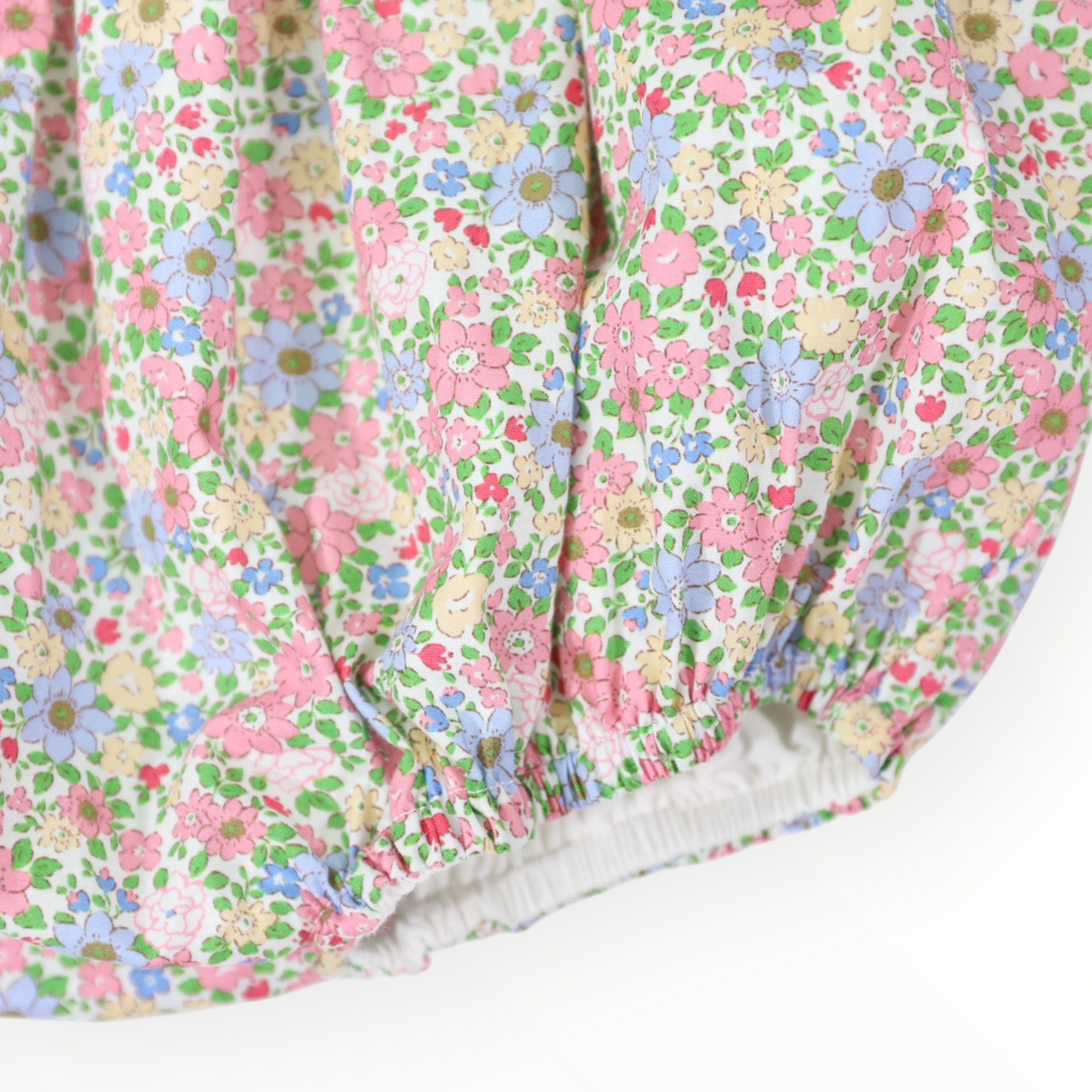 Smocked Floral Sunsuit - Beige