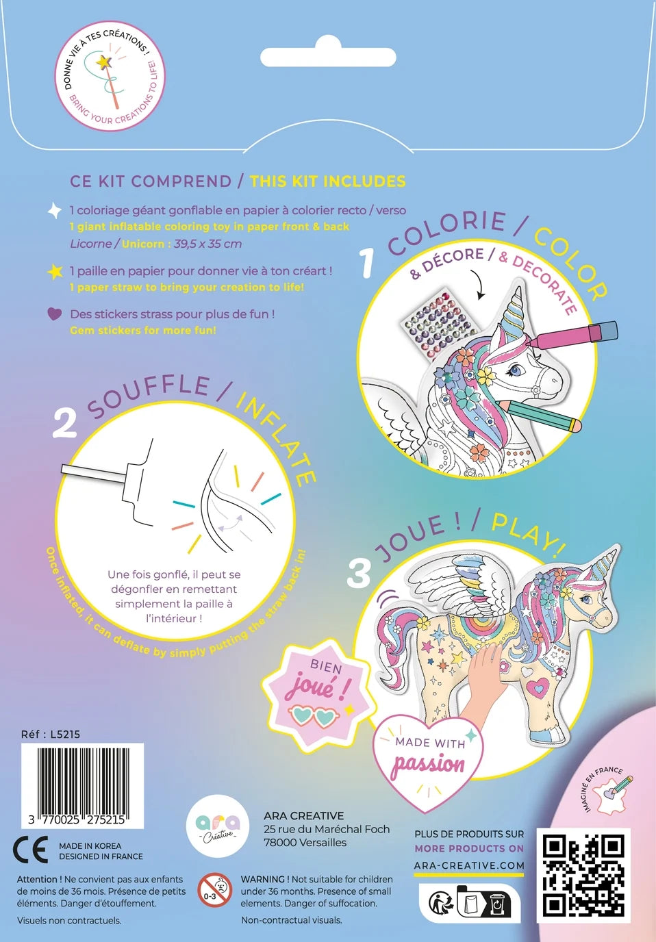 Giant Inflatable Colouring Toy - Unicorn
