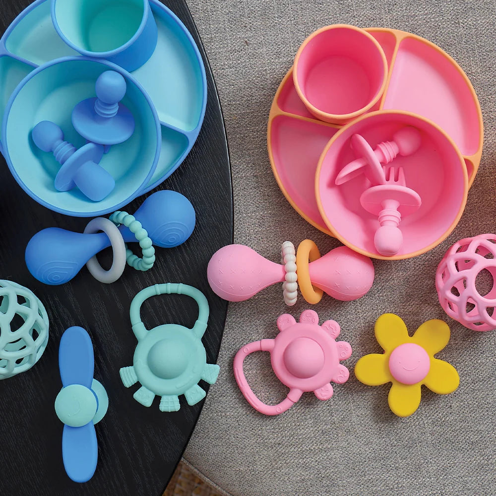 Annabel Trends Silicone Dumbbell Rattle - Blue