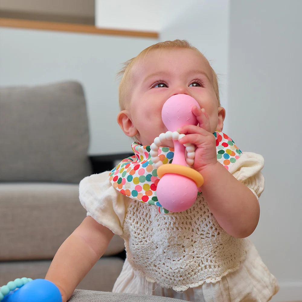 Annabel Trends Silicone Dumbbell Rattle - Pink