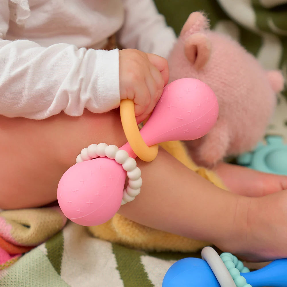 Annabel Trends Silicone Dumbbell Rattle - Pink
