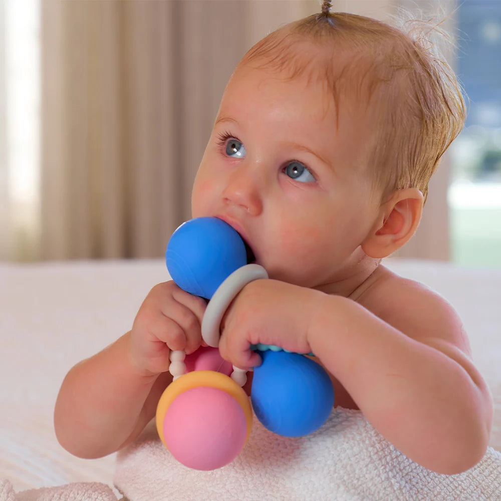 Annabel Trends Silicone Dumbbell Rattle - Blue