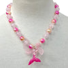 Pink Poppy Mermaid Tail Necklace