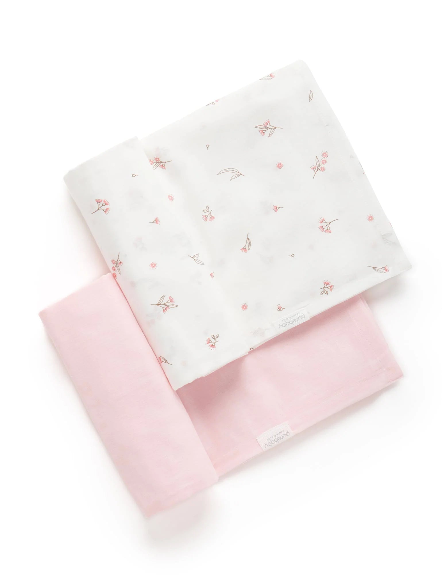 2 Pack Muslin Wrap - Pale Pink Blossom