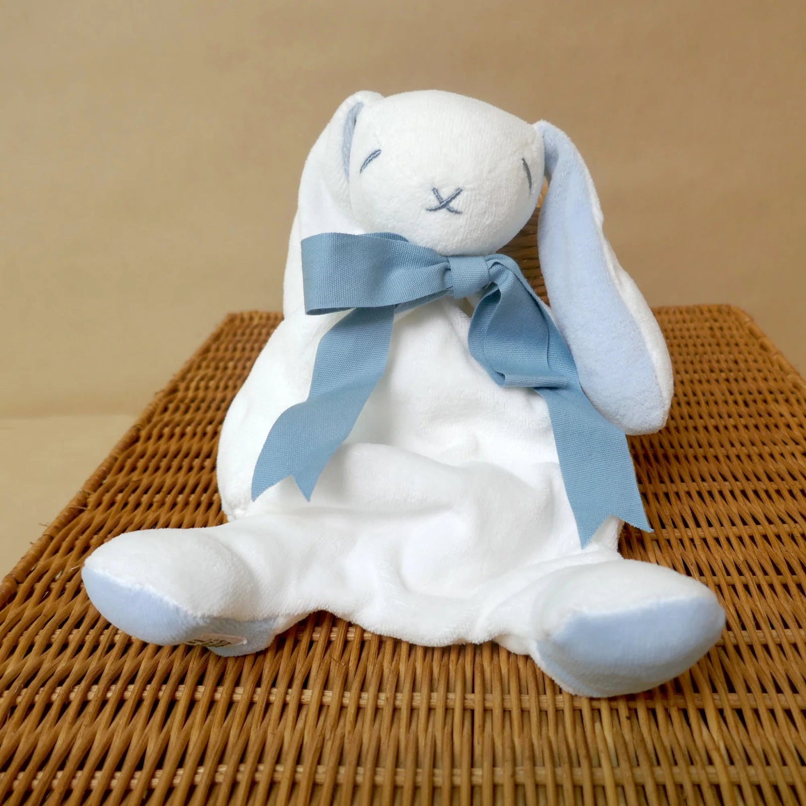 Maud n Lil Classic Organic Cotton Bunny Comforter / Lovey Toy - Blue
