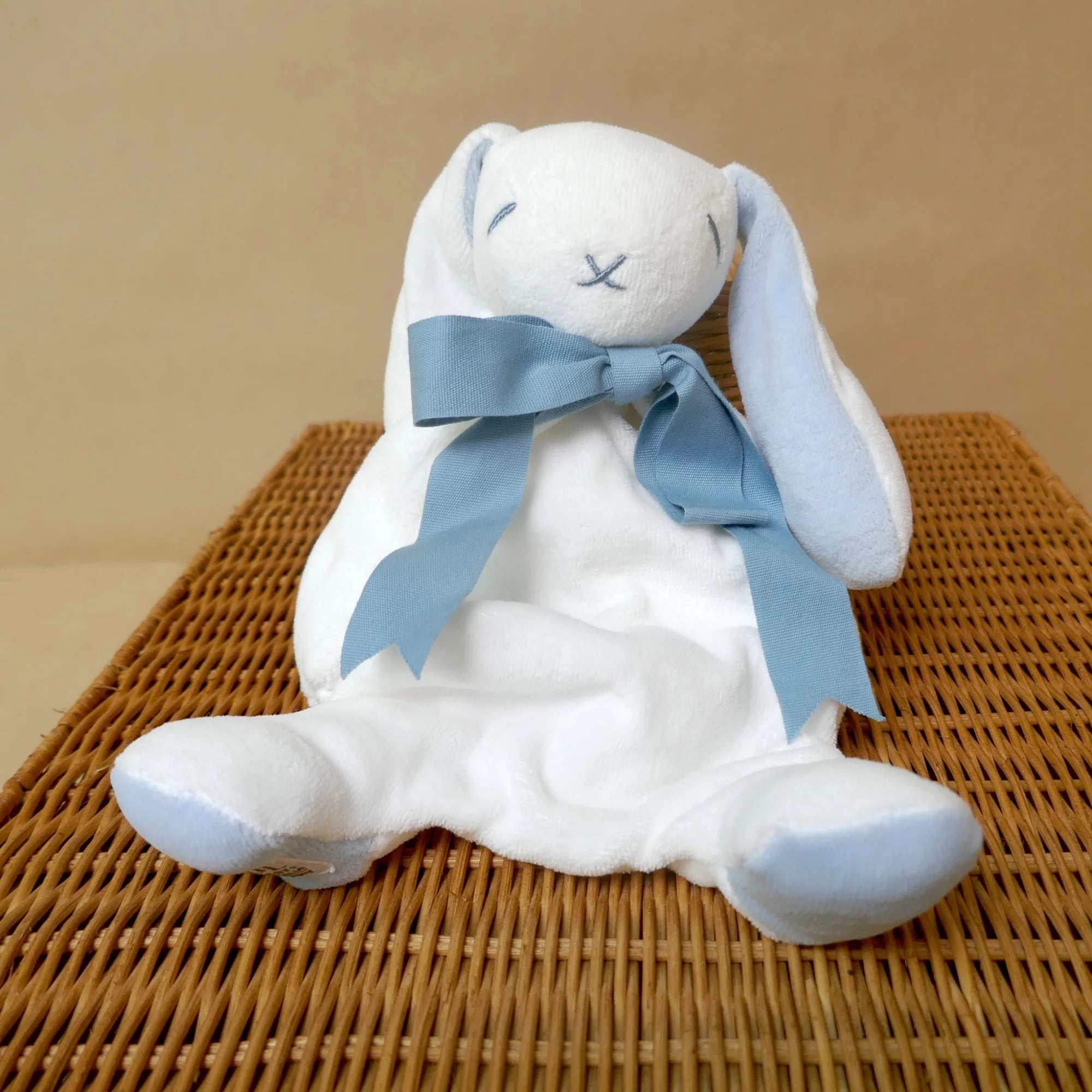 Maud n Lil Classic Organic Cotton Bunny Comforter / Lovey Toy - Blue