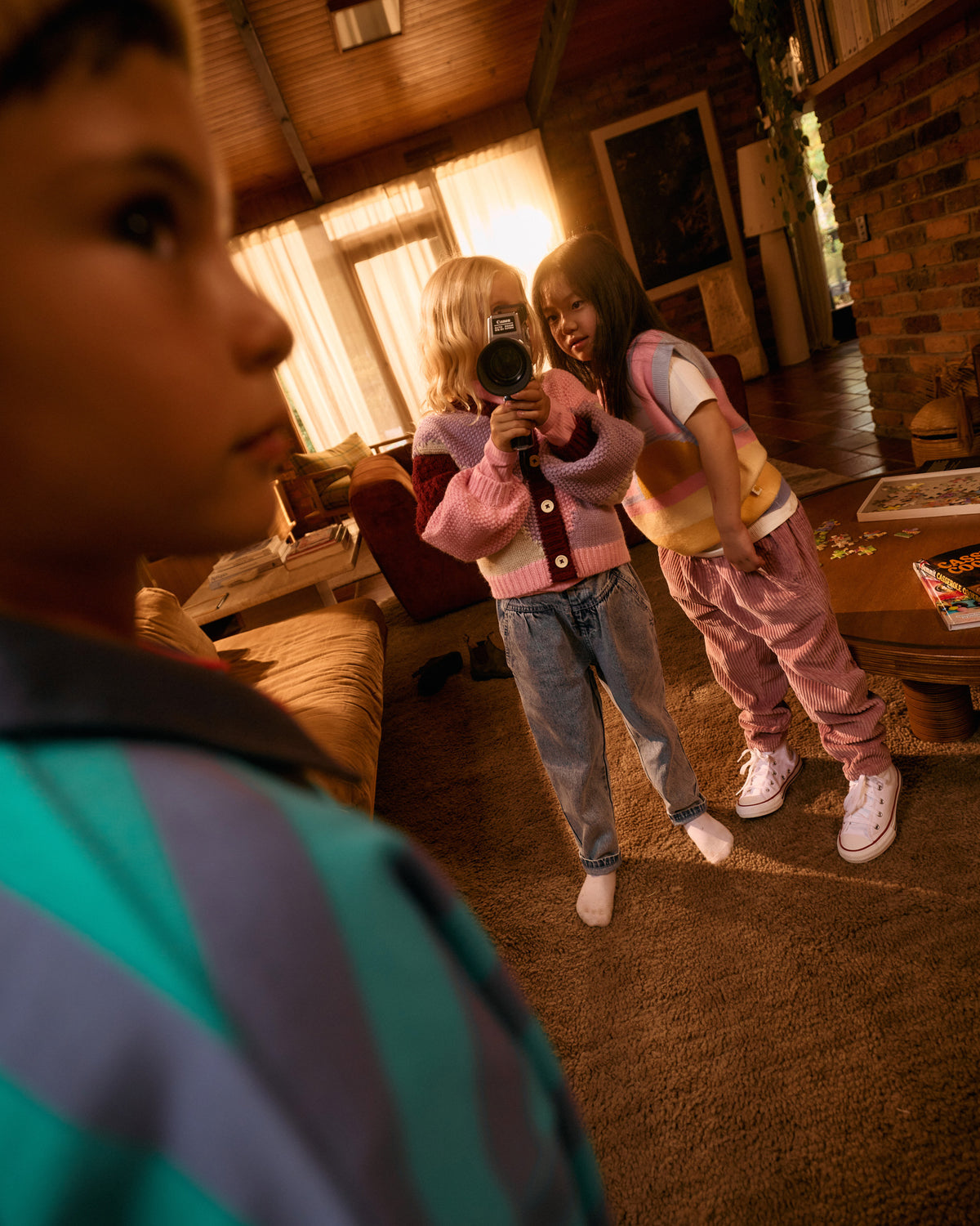 Goldie + Ace Colour Block Knit Cardigan