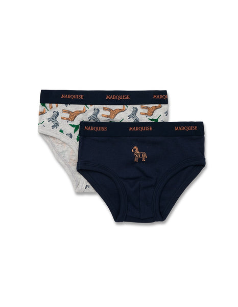 Marquise Boys Dinosaurs 2 Pack Underwear - Blue - Canterbury Kids