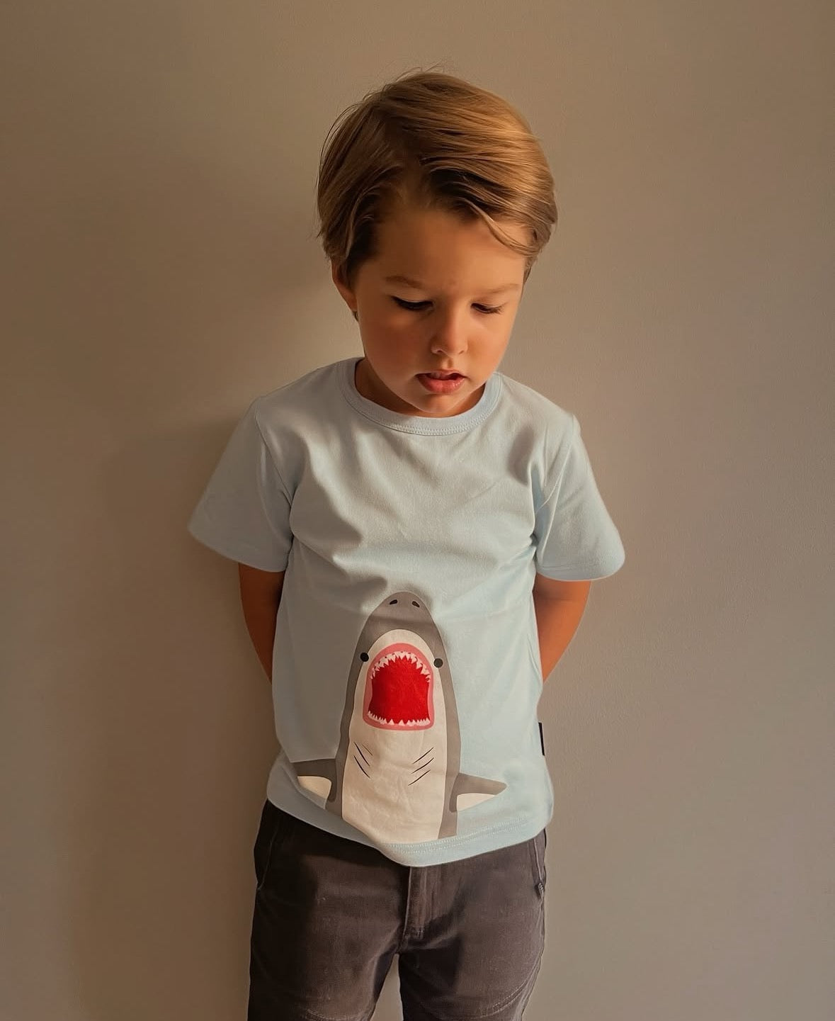 Korango Shark Print Tee - Blue