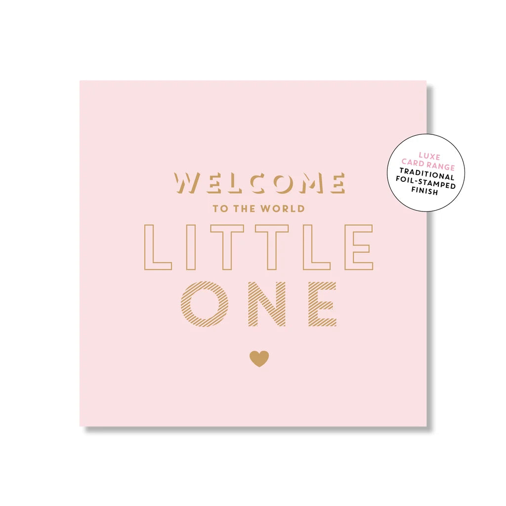Welcome Little One Mini Card - Blue &amp; Pink
