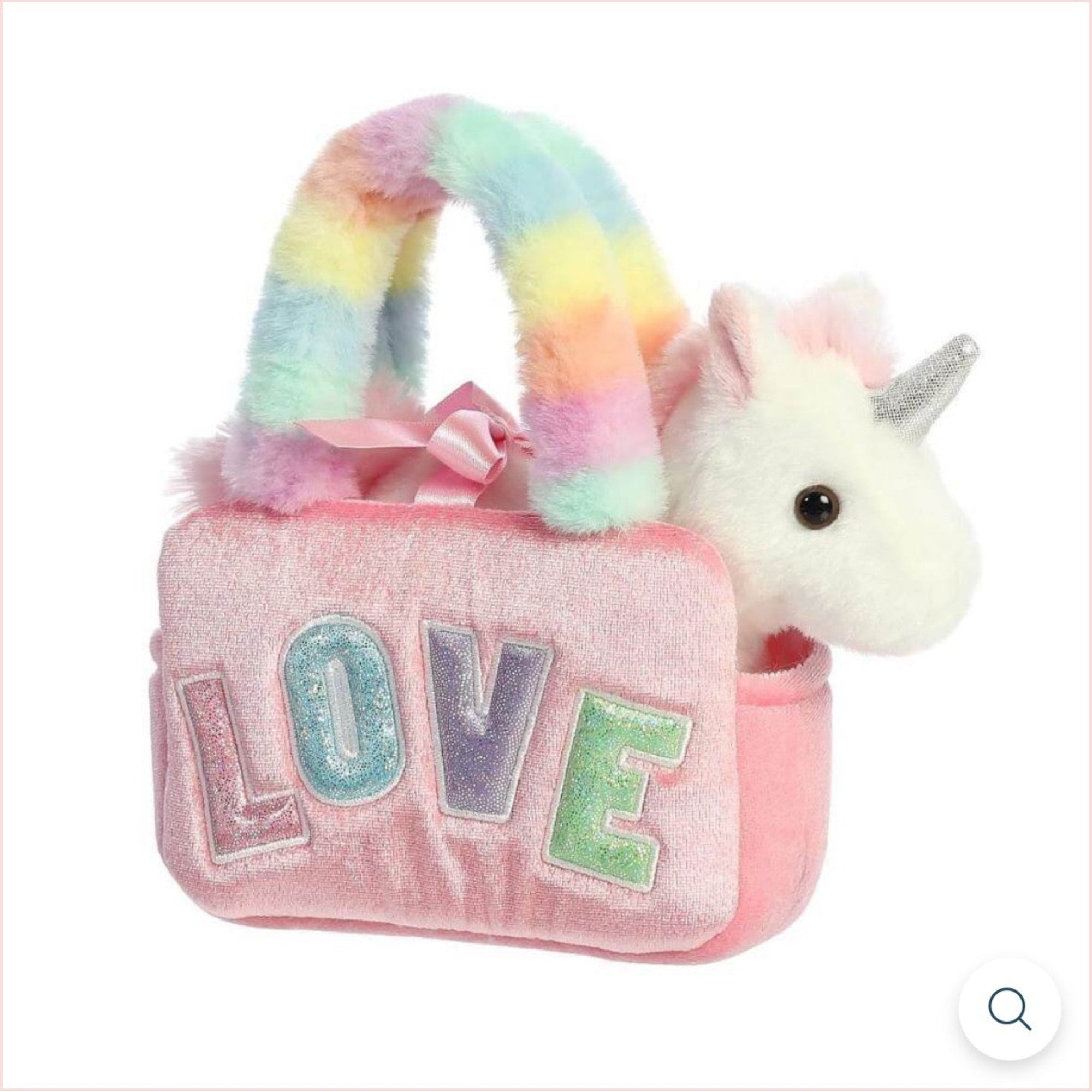 Fancy Pals Unicorn in Pink Love Bag