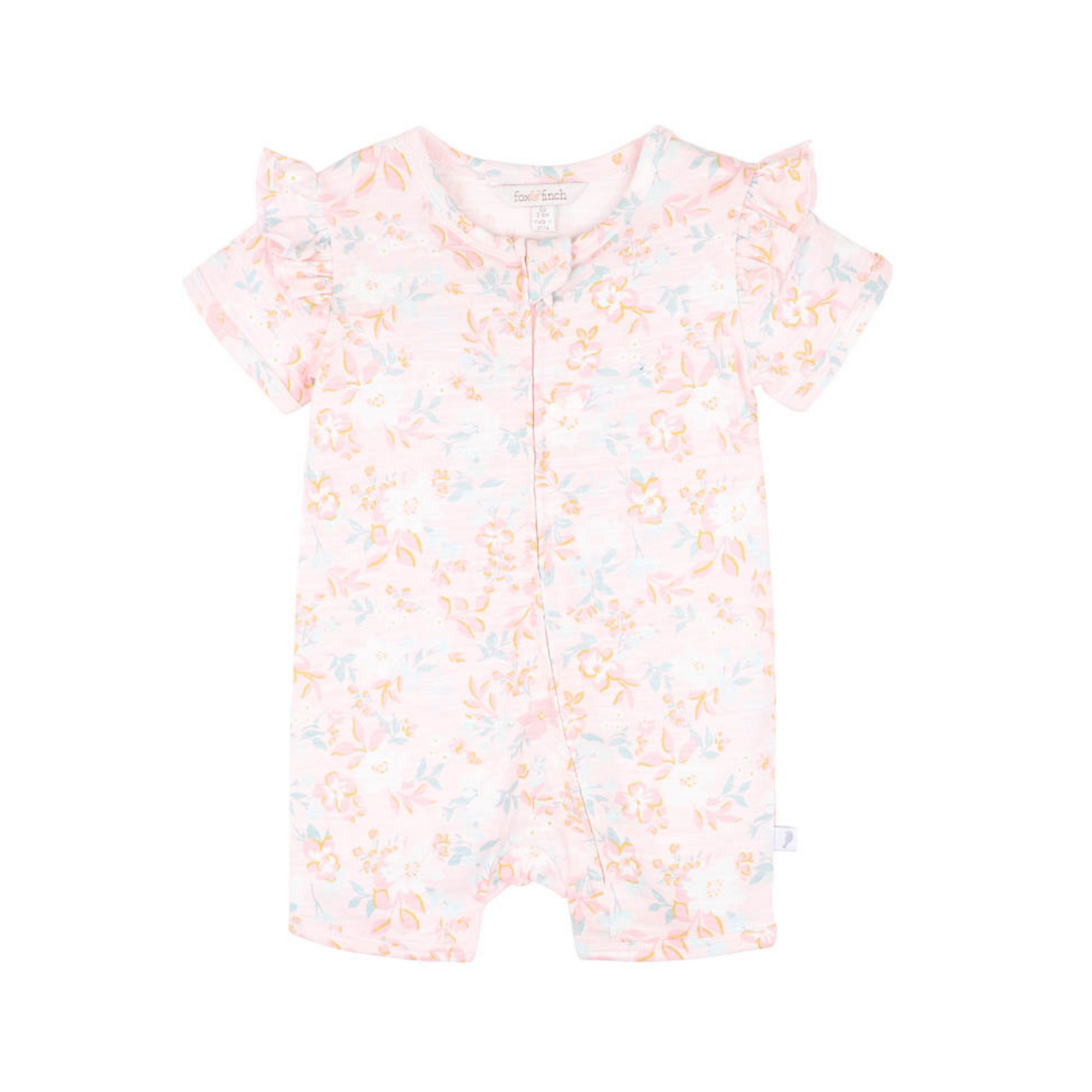 Fox & Finch Candy Blossom  Print SS Zip Romper