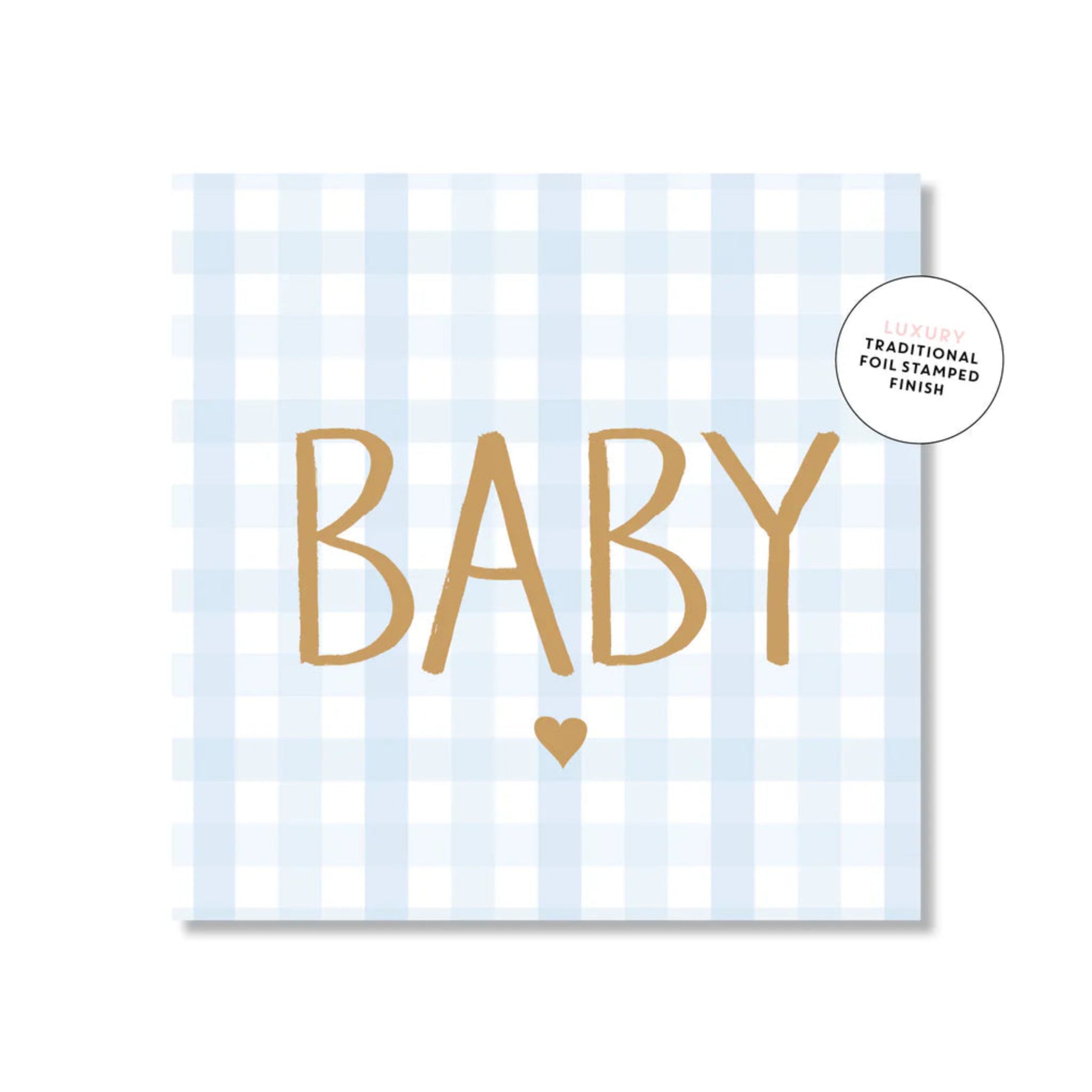 Baby Blue Gingham Card - Just Smitten