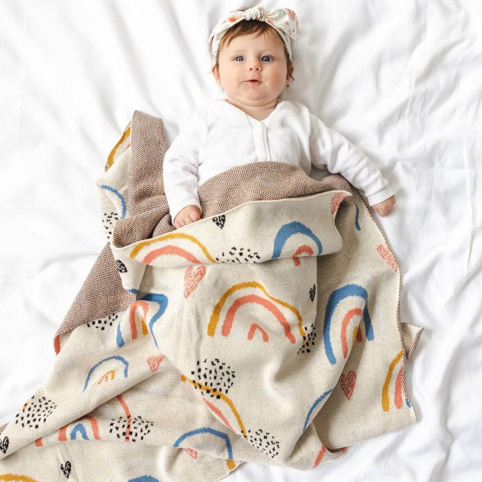 Di Lusso - Rosy Rainbow Baby Blanket