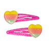 Pink Poppy Rainbow Heart Hairclips