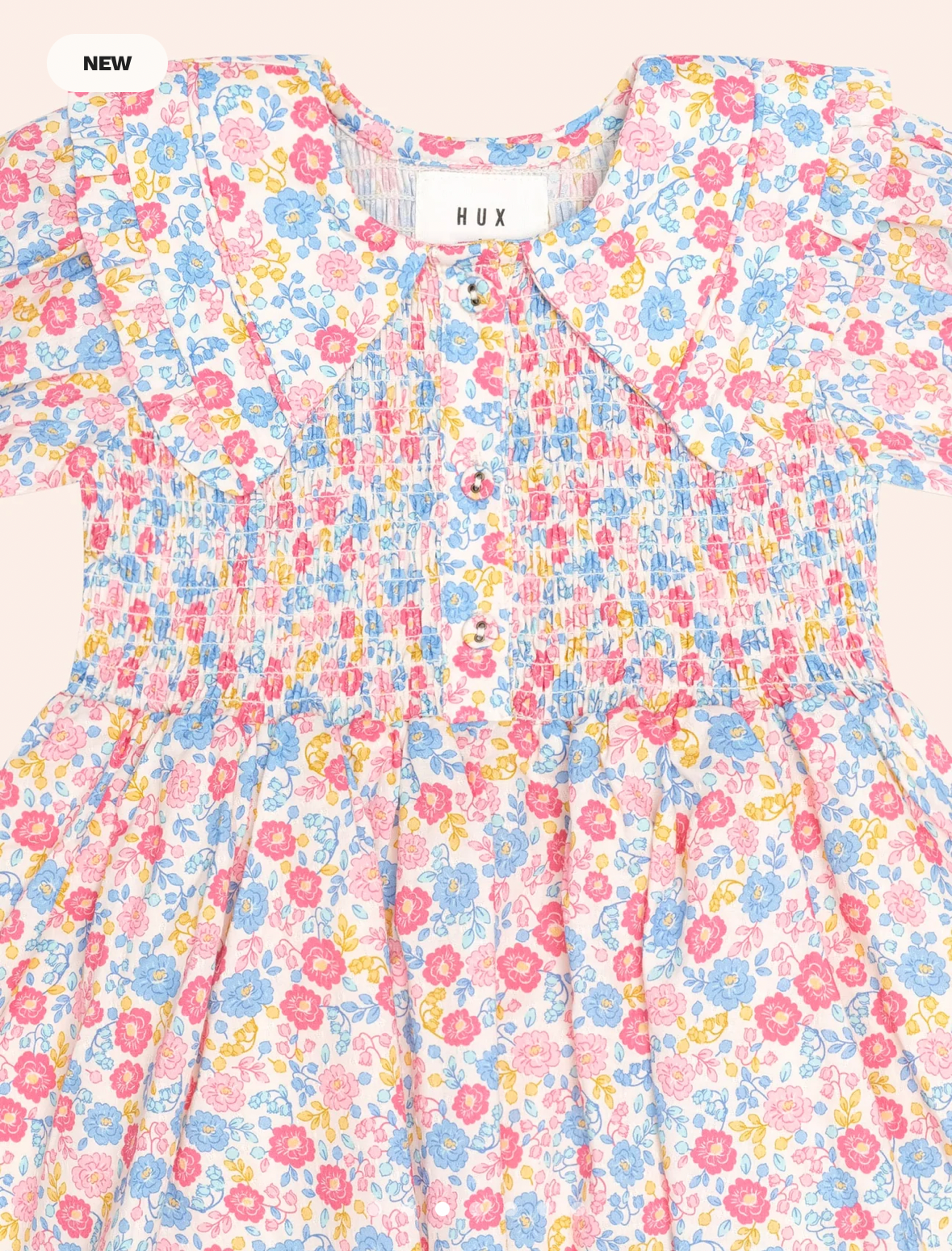 Huxbaby Vintage Floral Shirred Collar Dress - Multi