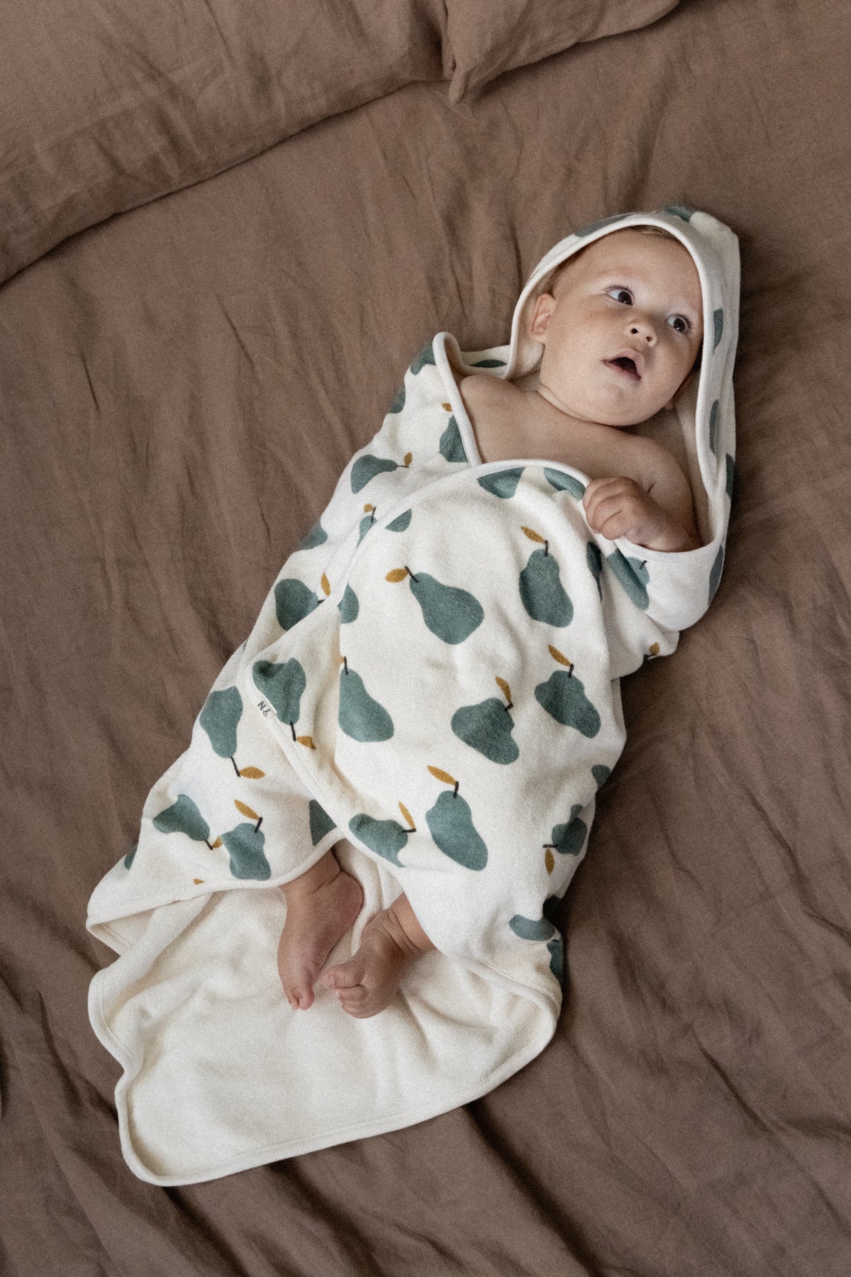 Nature baby Cotton Hooded Towel - Pear Print