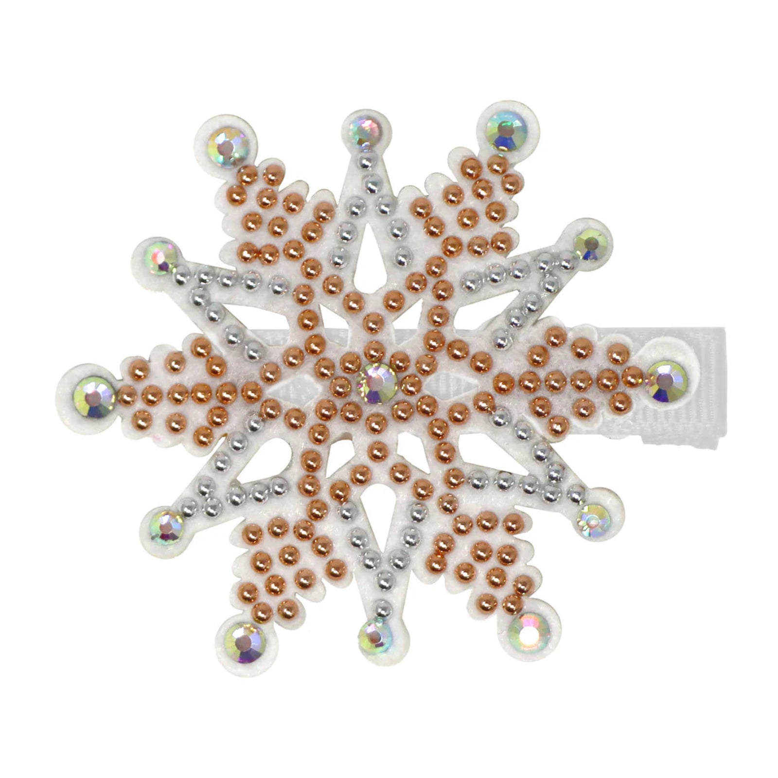 Gold Rhinestone Snowflake Hair Clip