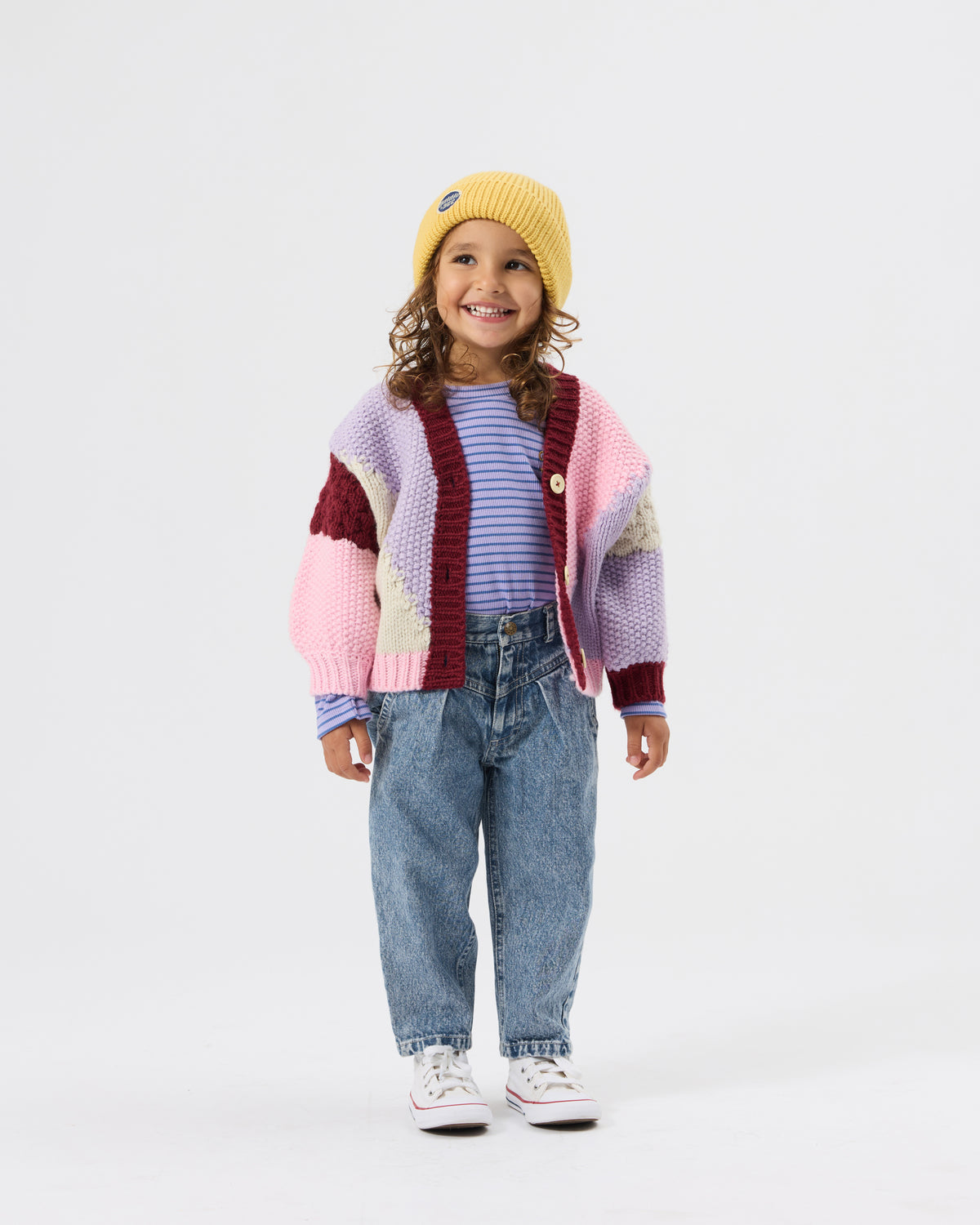 Goldie + Ace Colour Block Knit Cardigan