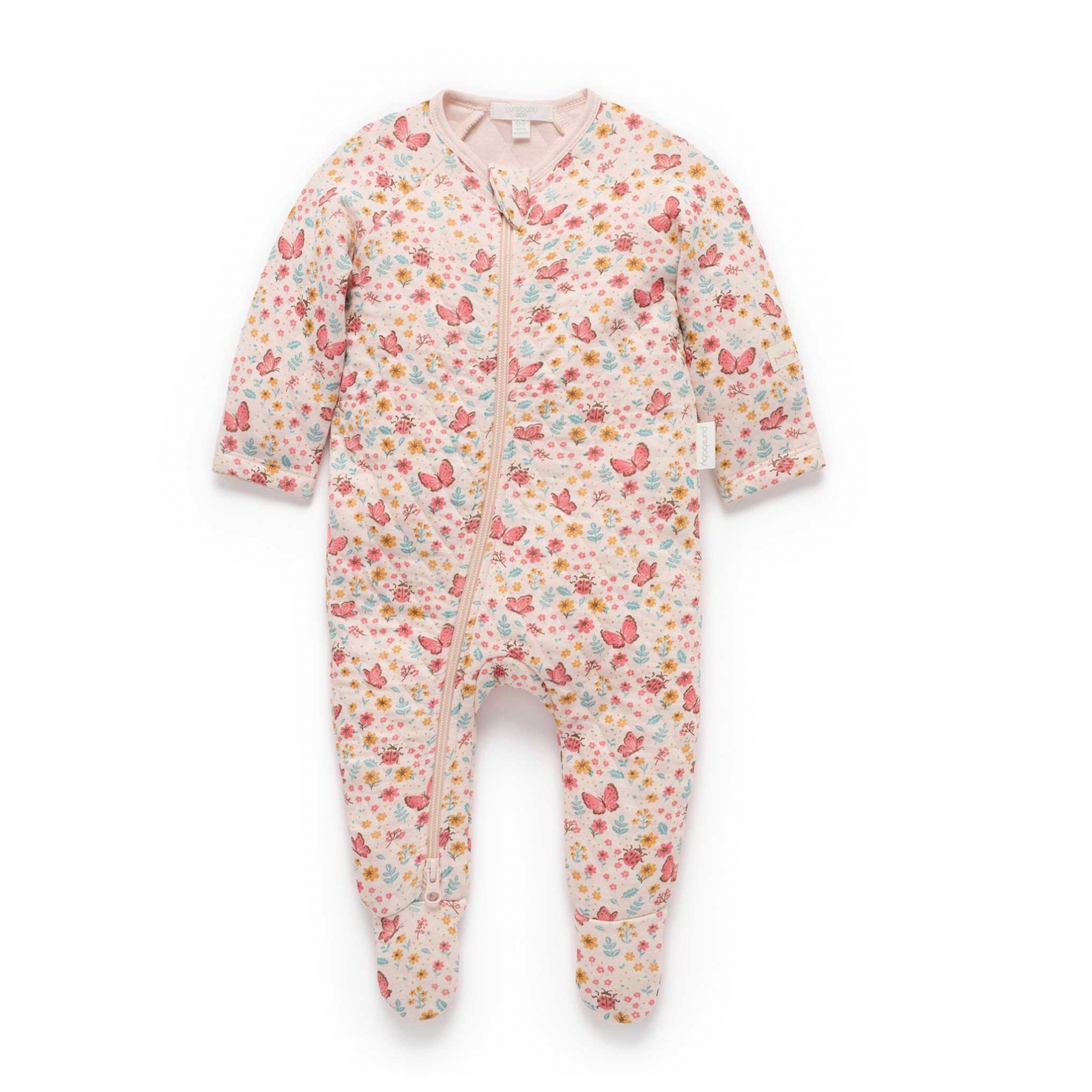 Purebaby Quilted Growsuit - Butterfly Print