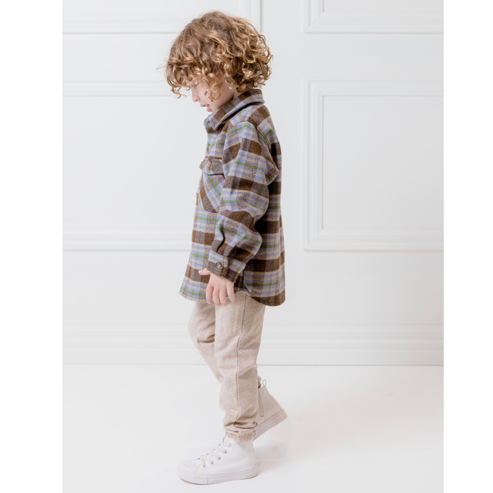 Milky Earth Check Overshirt