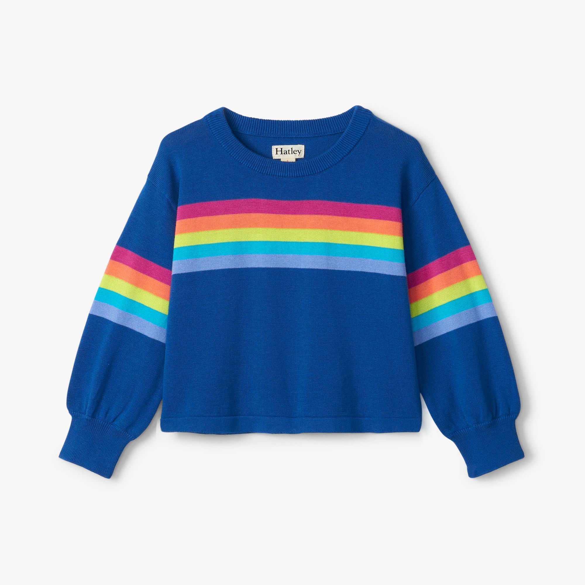Hatley Girls Groovy Stripes Sweater - Blue Quartz