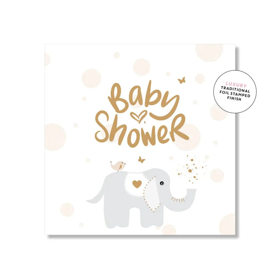 Baby Shower Elephant (Beige) Mini Card