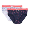 Marquise 2 Pack Girls Underwear - Navy / Pink Spot Floral