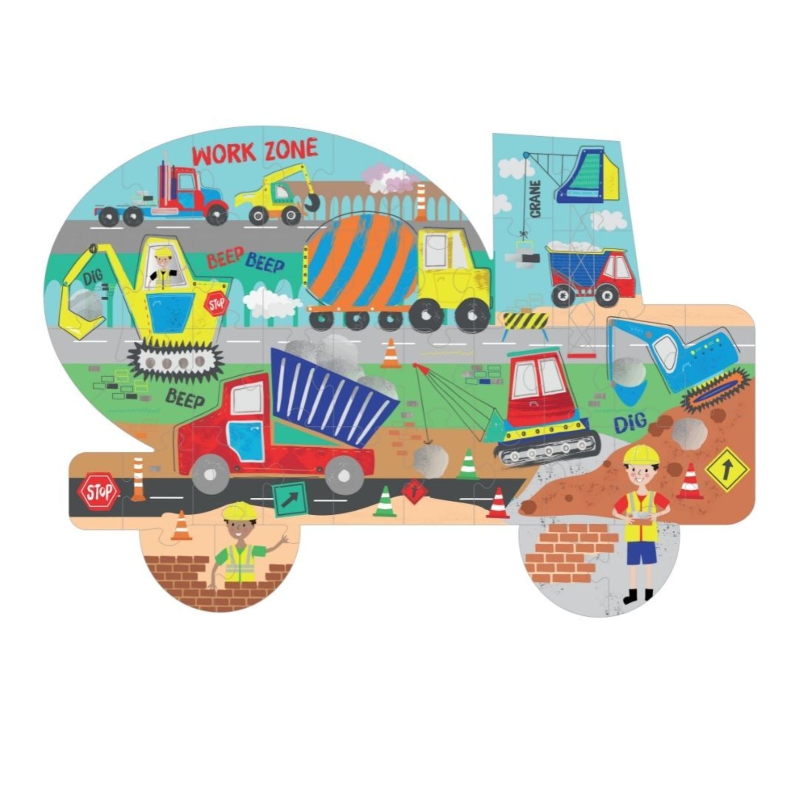 Floss & Rock 40 Pc Shaped Jigsaw Puzzle Construction
