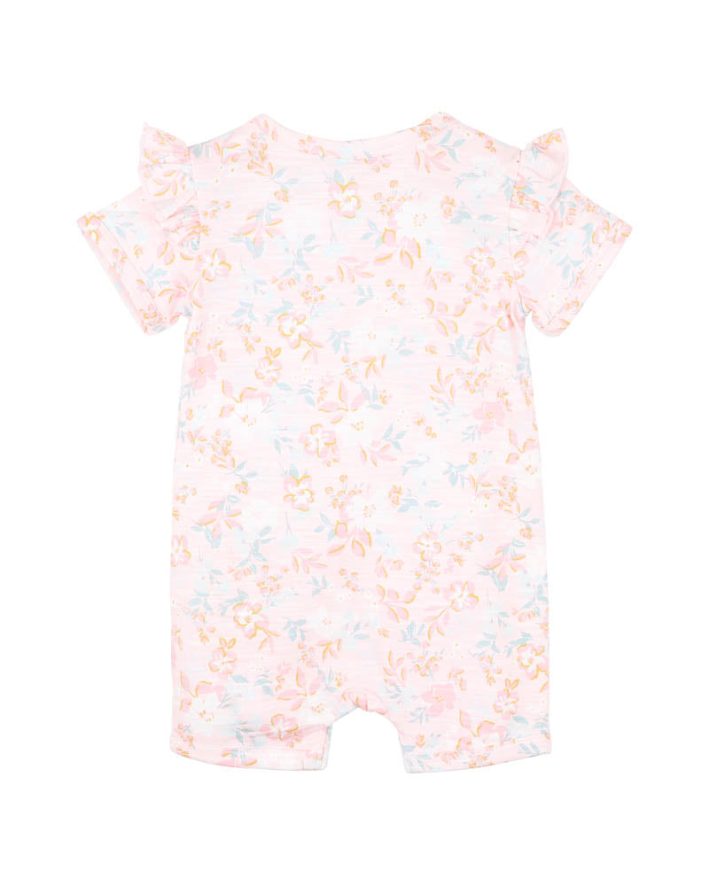 Fox & Finch Candy Blossom  Print SS Zip Romper