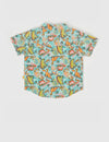 Goldie + Ace Holiday Linen Shirt Dino Jungle - Sea Foam