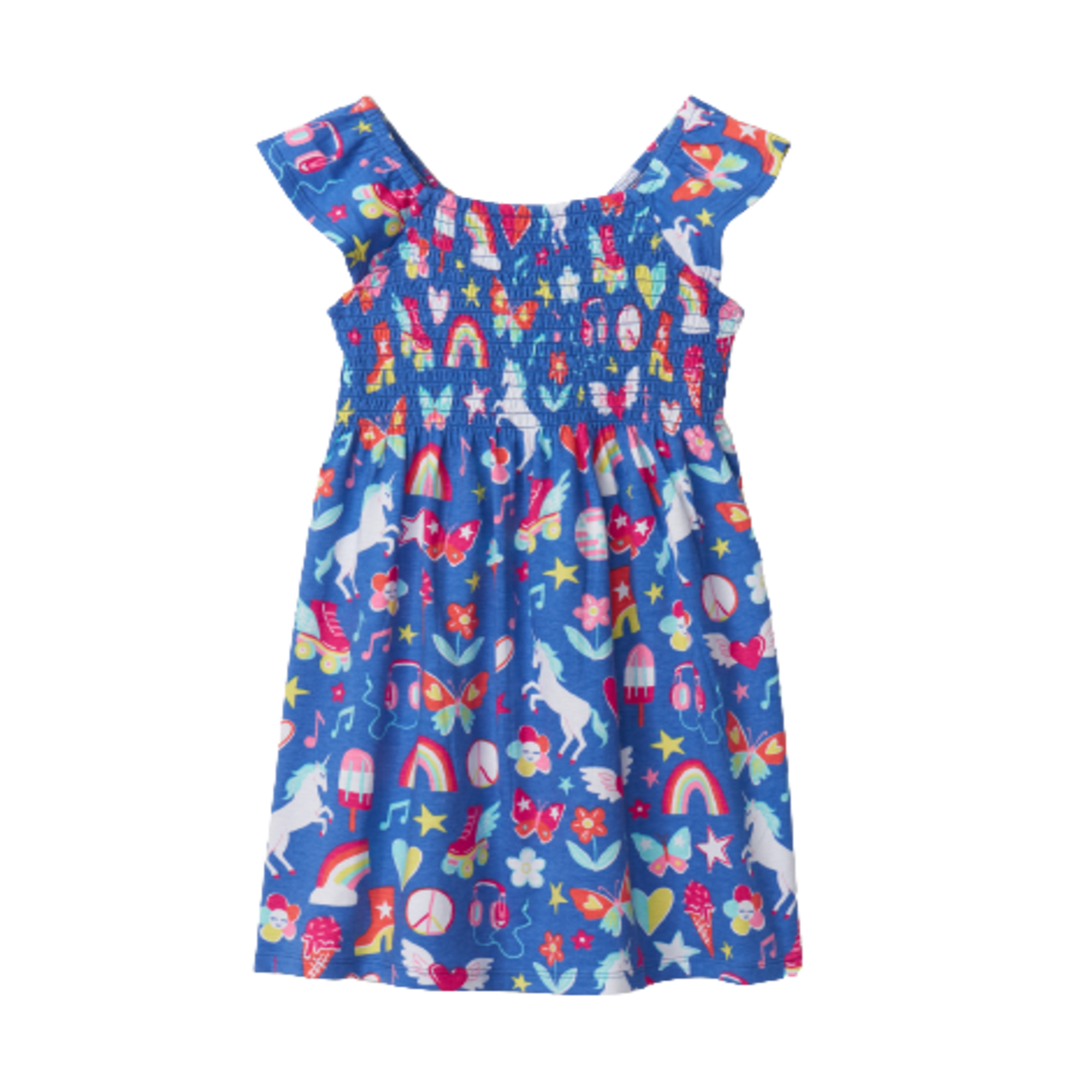 Hatley Groovy Doodle Smocked Dress - Amparo Blue