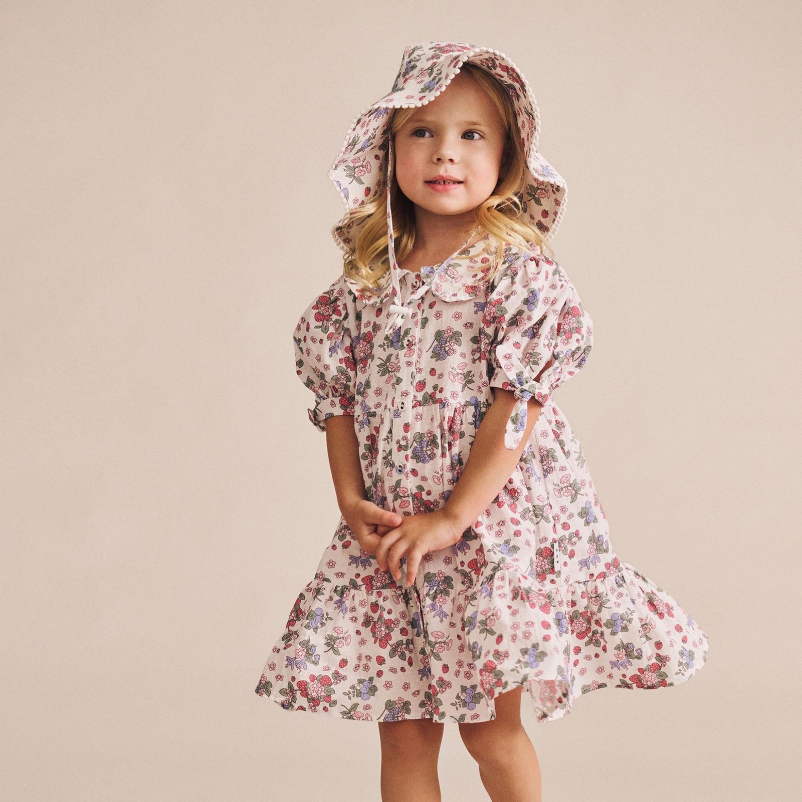 Huxbaby - Stawberry Garden Tiered Smock Dress