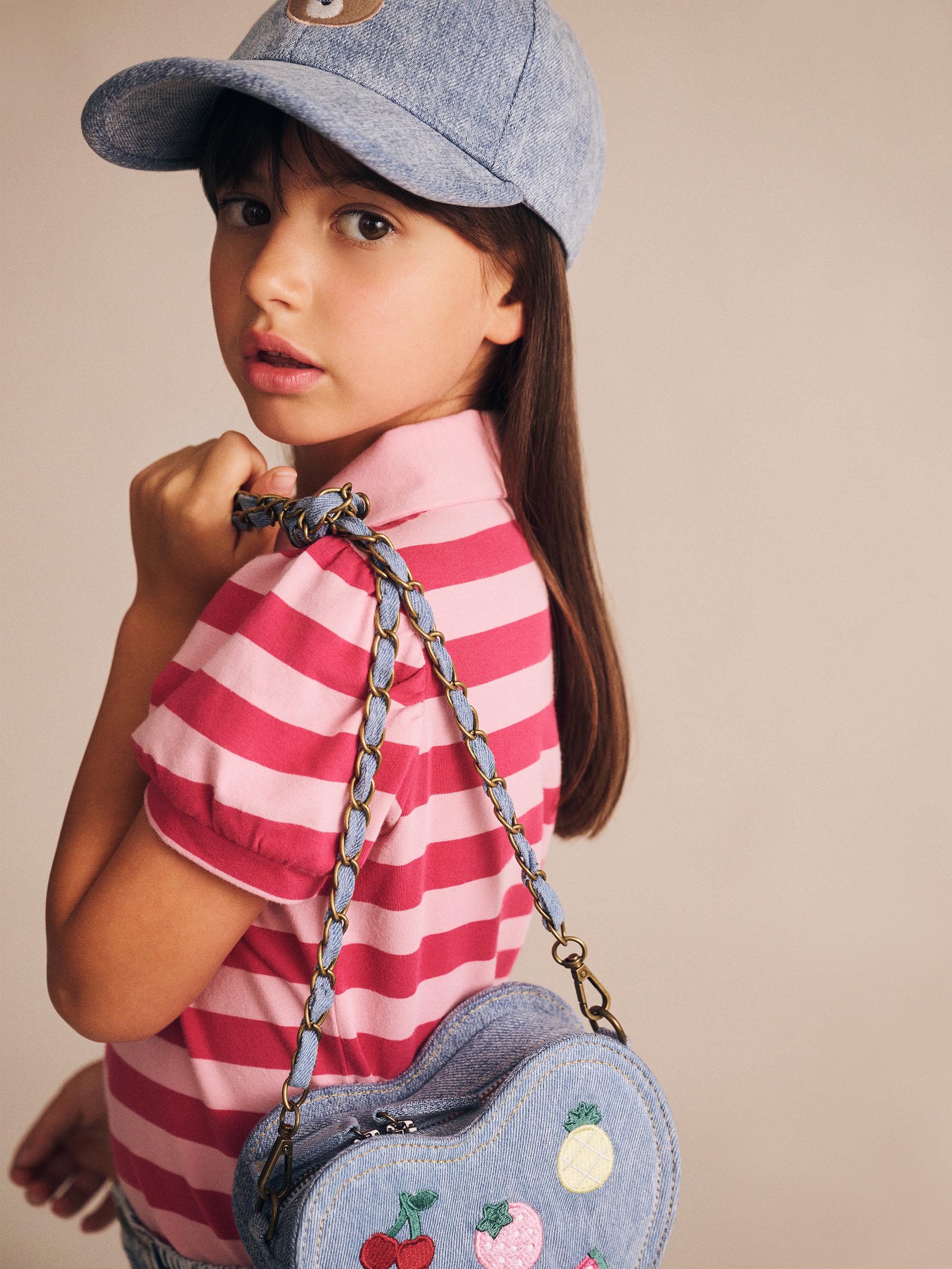 Huxbaby - Heart Fruit Denim Shoulder Bag