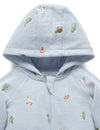 Purebaby Embroidered Fleece Growsuit - Sky River Broderie