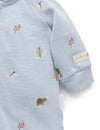 Purebaby Embroidered Fleece Growsuit - Sky River Broderie