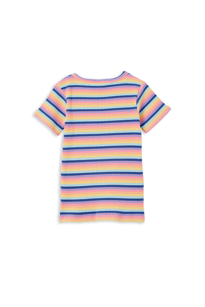 Milky Multi Stripe Rib Tee - Multi Stripe