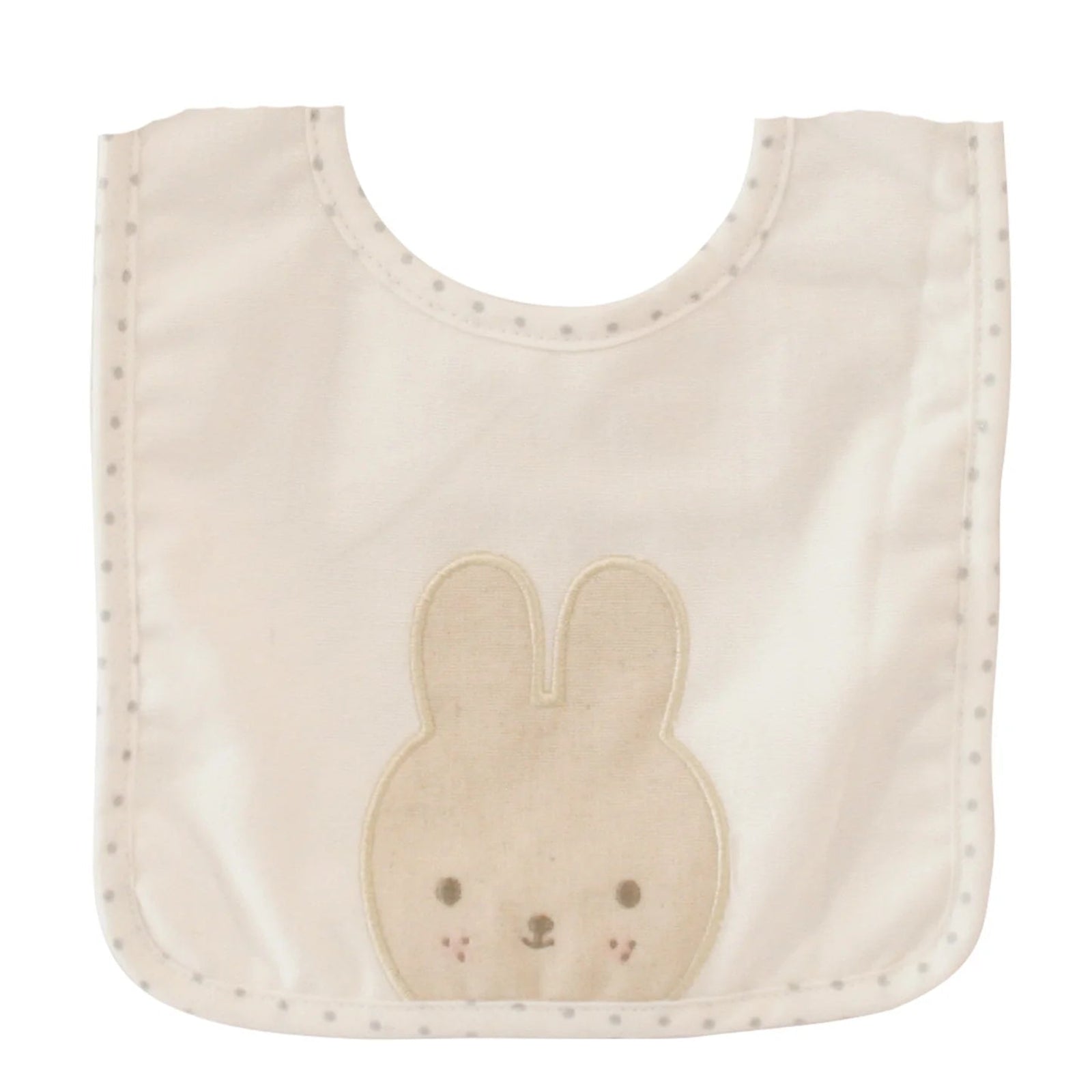 Alimrose Linen Bunny Bib Ivory