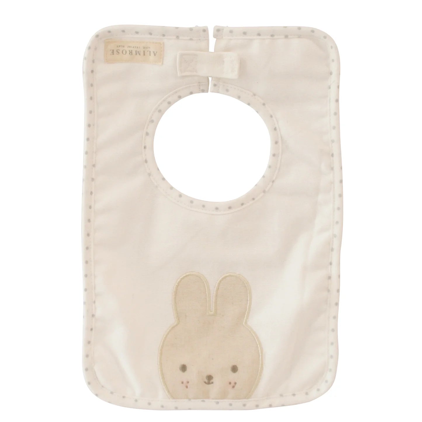 Alimrose Linen Bunny Bib Ivory