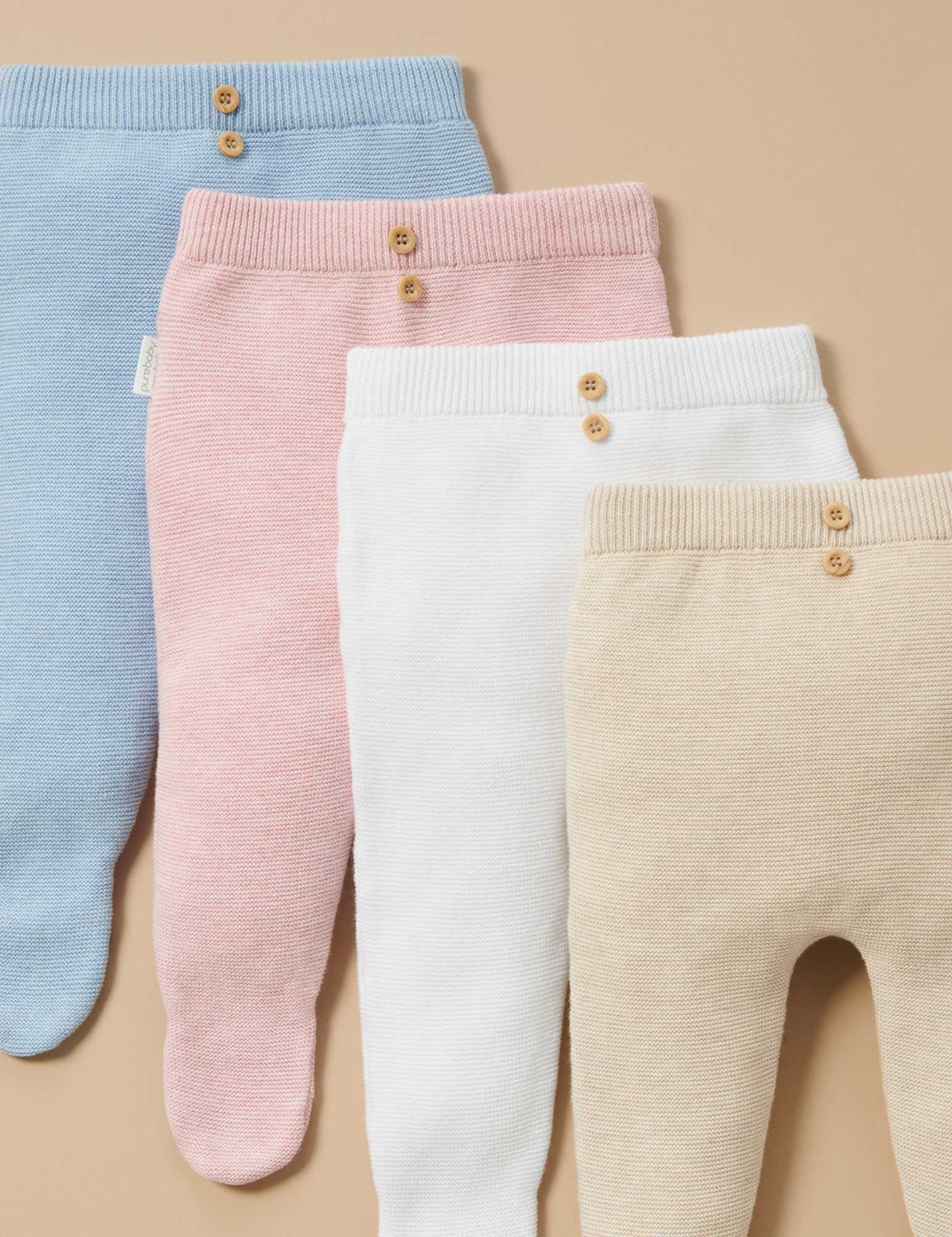 Purebaby Textured Knit Leggings - Wheat Melange