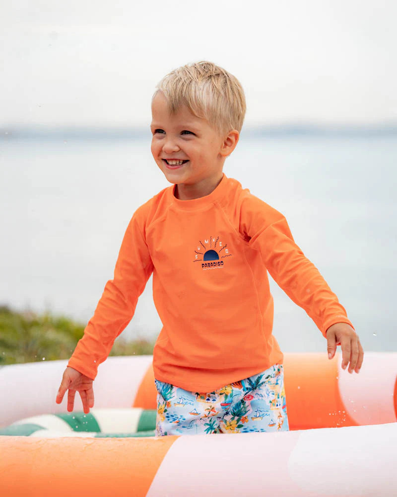 Bebe Conway Boys Burnt Orange LS Rash Top - Burnt Orange