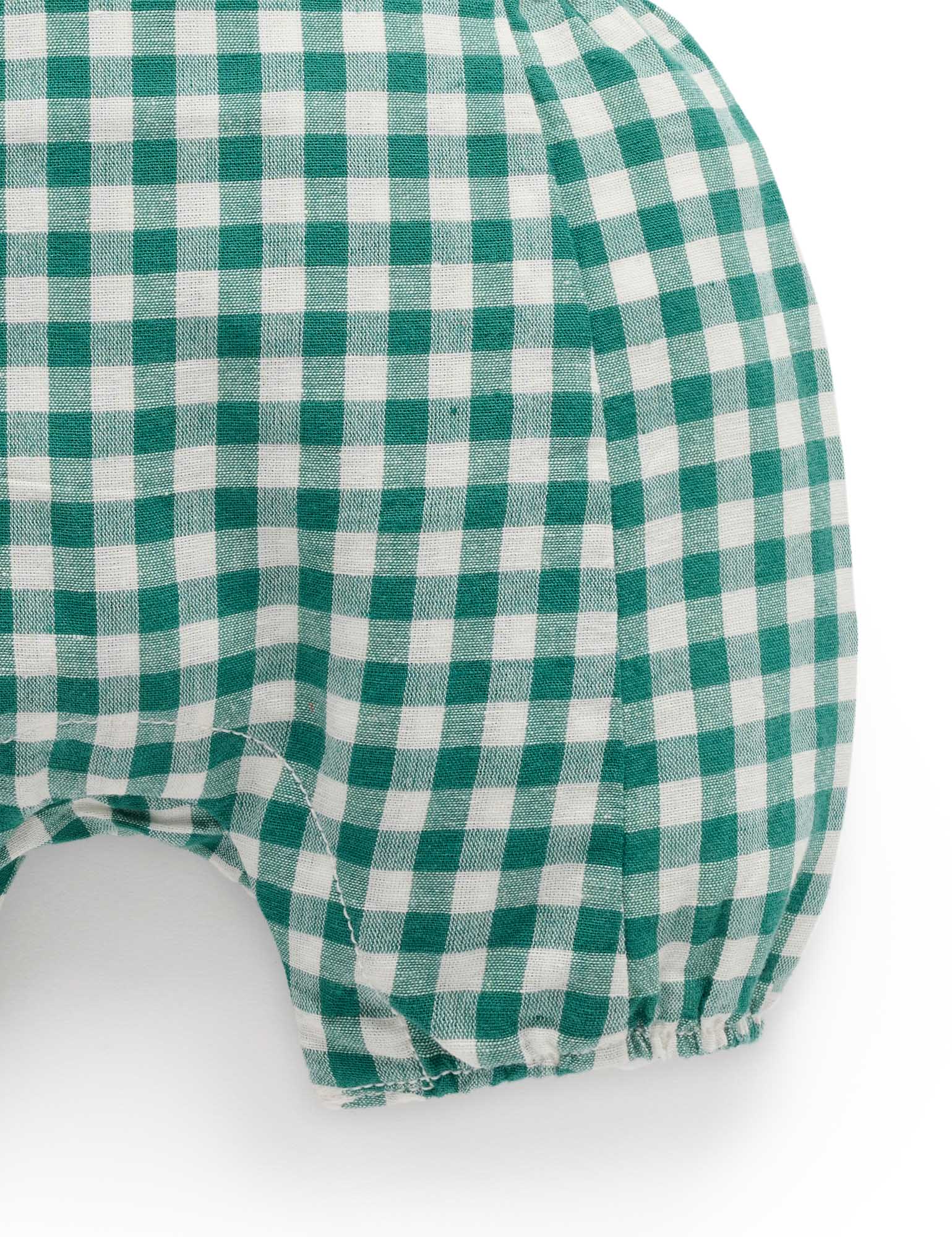 Purebaby Gingham Overalls - Coriander Gingham